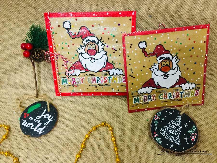 Thiệp vẽ tay Giáng Sinh mẫu 10
