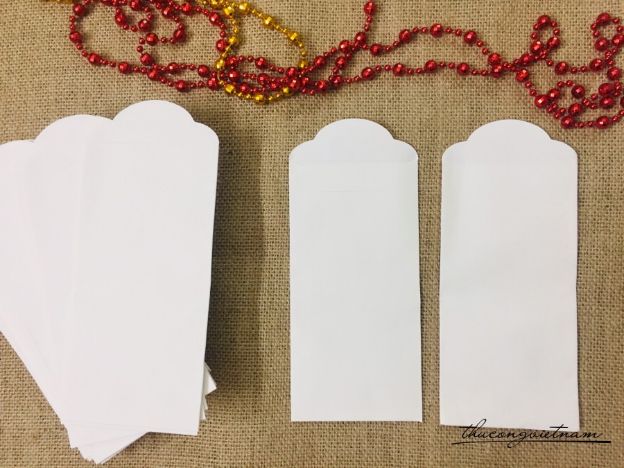 Bao lì xì giấy kraft trắng trơn