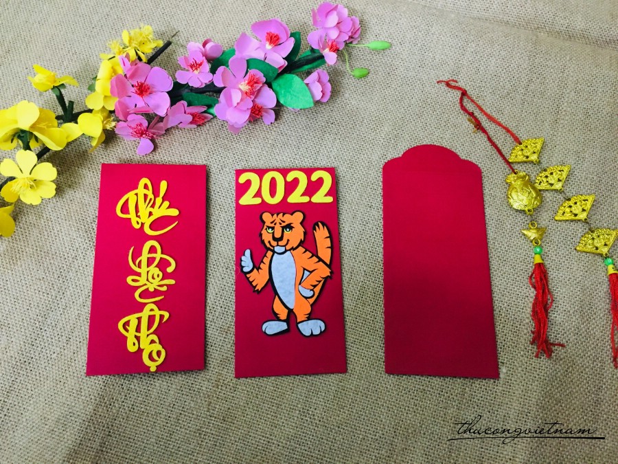 Set 2 bao lì xì nỉ mẫu 4