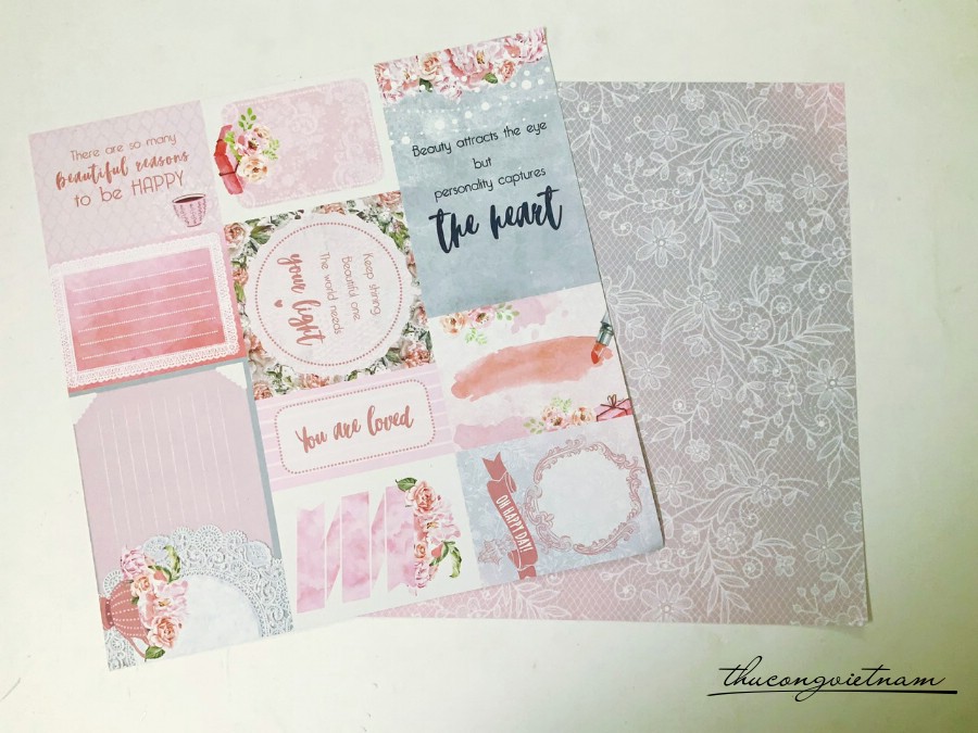 Giấy Scrapbook, Album, thiệp cao cấp in 2 mặt - M1