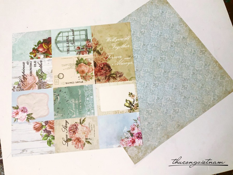 Giấy Scrapbook, Album, thiệp cao cấp in 2 mặt - M2