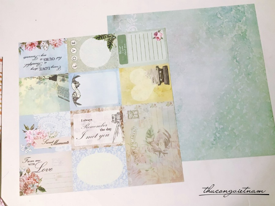 Giấy Scrapbook, Album, thiệp cao cấp in 2 mặt - M5