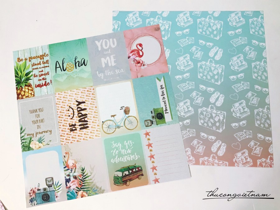 Giấy Scrapbook, Album, thiệp cao cấp in 2 mặt - M6