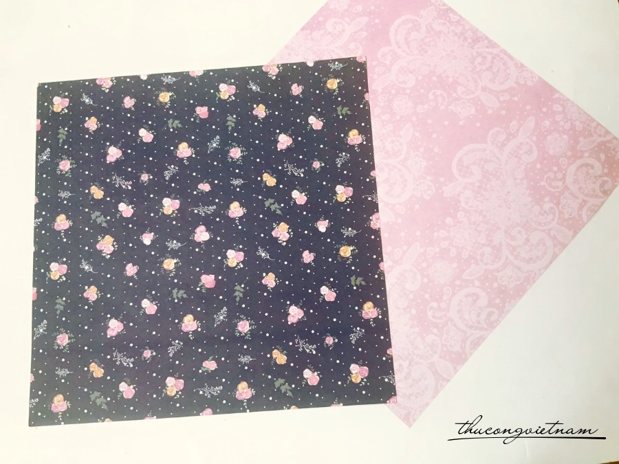 Giấy Scrapbook, Album, thiệp cao cấp in 2 mặt - M7