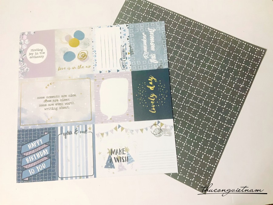 Giấy Scrapbook, Album, thiệp cao cấp in 2 mặt - M8