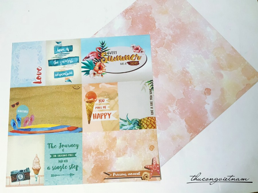 Giấy Scrapbook, Album, thiệp cao cấp in 2 mặt - M9