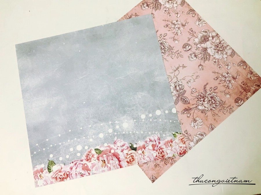 Giấy Scrapbook, Album, thiệp cao cấp in 2 mặt - M11