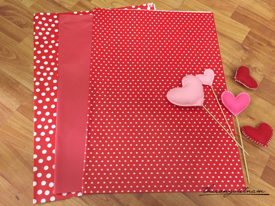 Set 3 giấy gói quà tim Valentine's day - M2