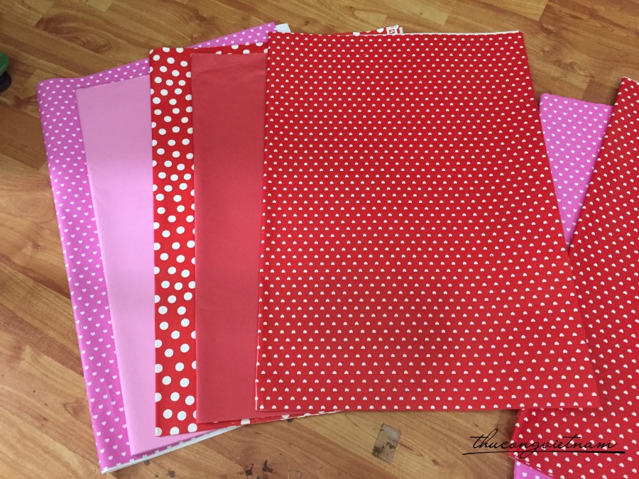 Set 5 giấy gói quà tim Valentine's day 