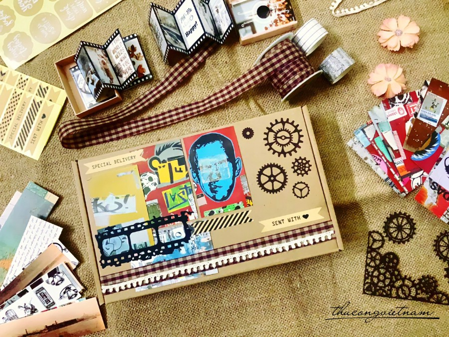 Hộp quà kraft vintage gói sẵn 