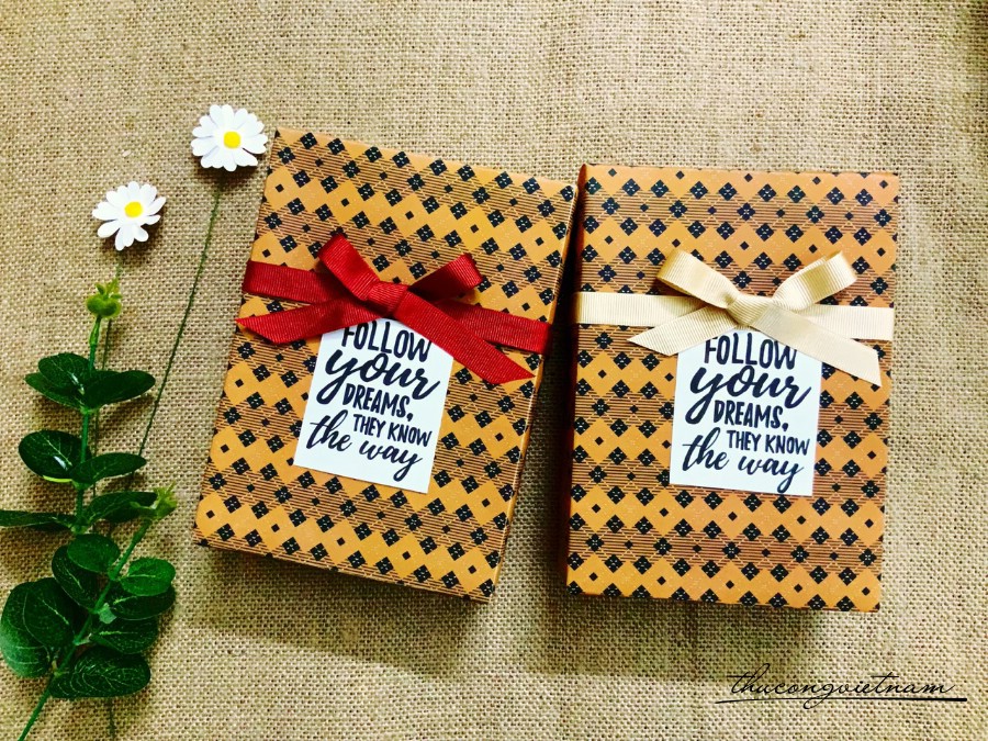 Hộp quà gói sẵn phong cách Vintage kiểu đơn giản - M1