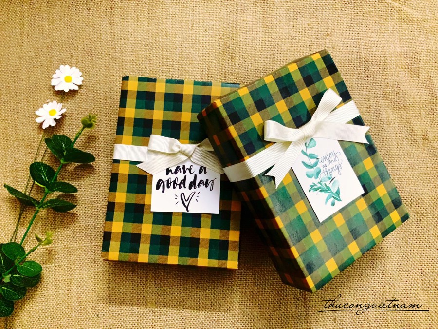 Set 2 hộp quà gói sẵn phong cách Vintage kiểu đơn giản - M2