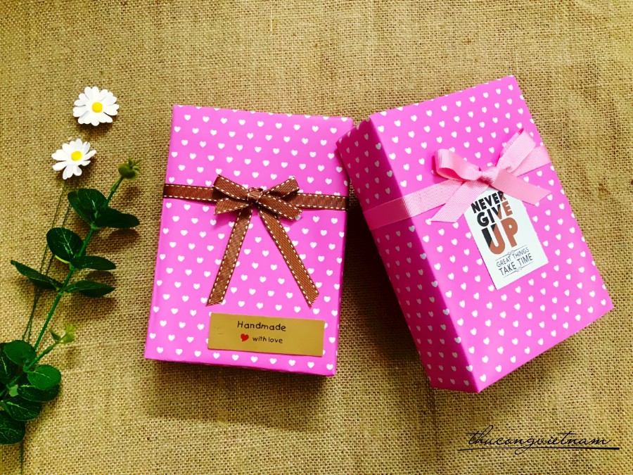 Set 2 hộp quà gói sẵn phong cách Vintage kiểu đơn giản - M3