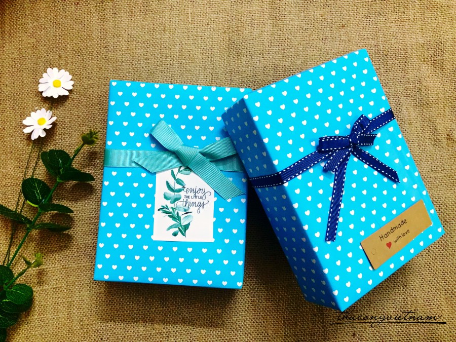 Set 2 hộp quà gói sẵn phong cách Vintage kiểu đơn giản - M5