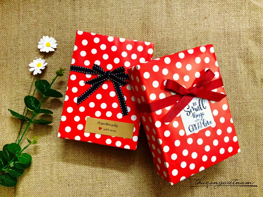 Set 2 hộp quà gói sẵn phong cách Vintage kiểu đơn giản - M6