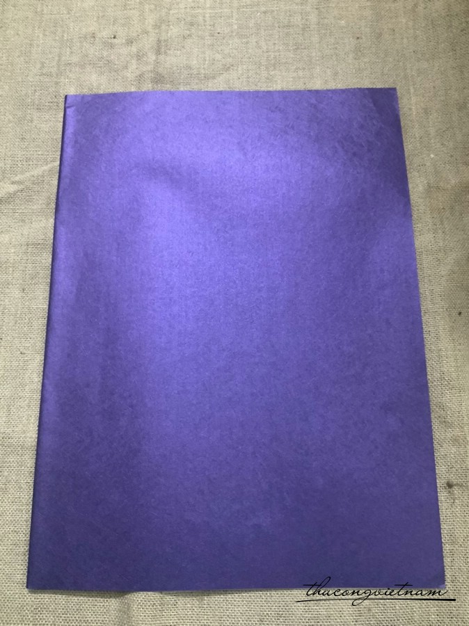Giấy gân nổi nhũ cao cấp 50*70cm - Tím