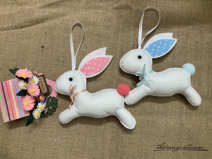 Thỏ bông màu xanh 15cm
