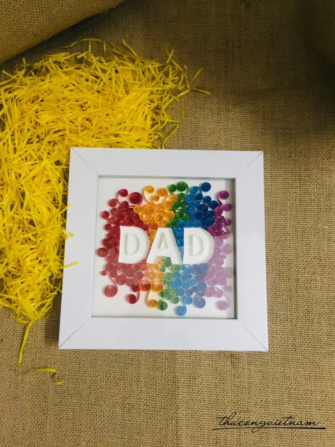 Tranh quilling chữ DAD lục sắc 15*15cm