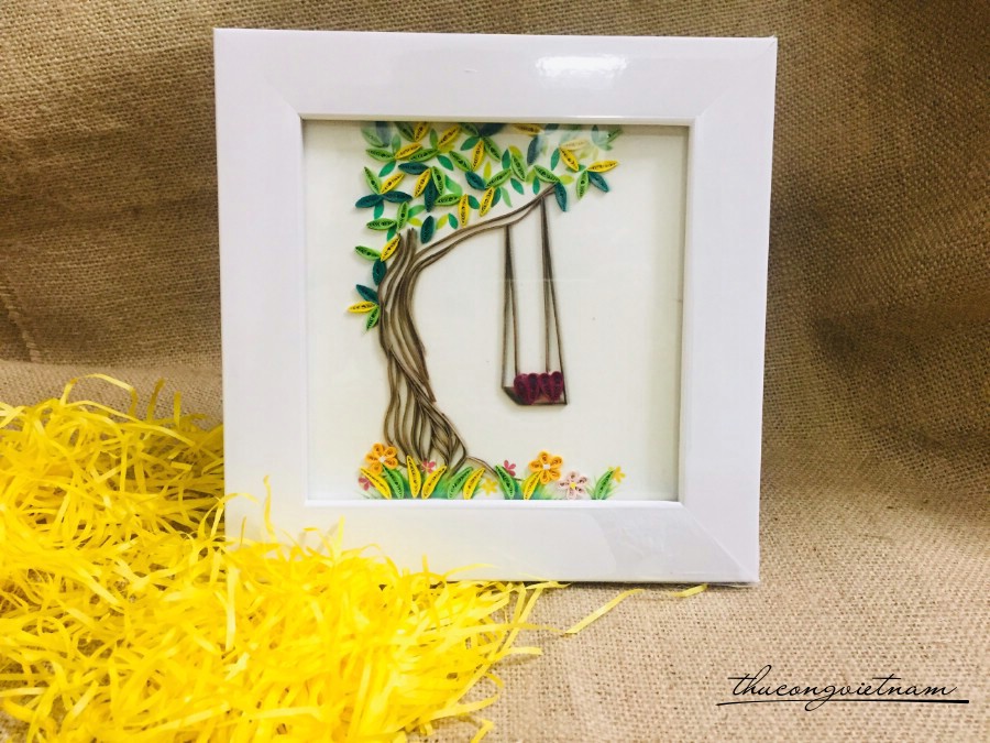 Tranh quilling Xich đu 15*15cm