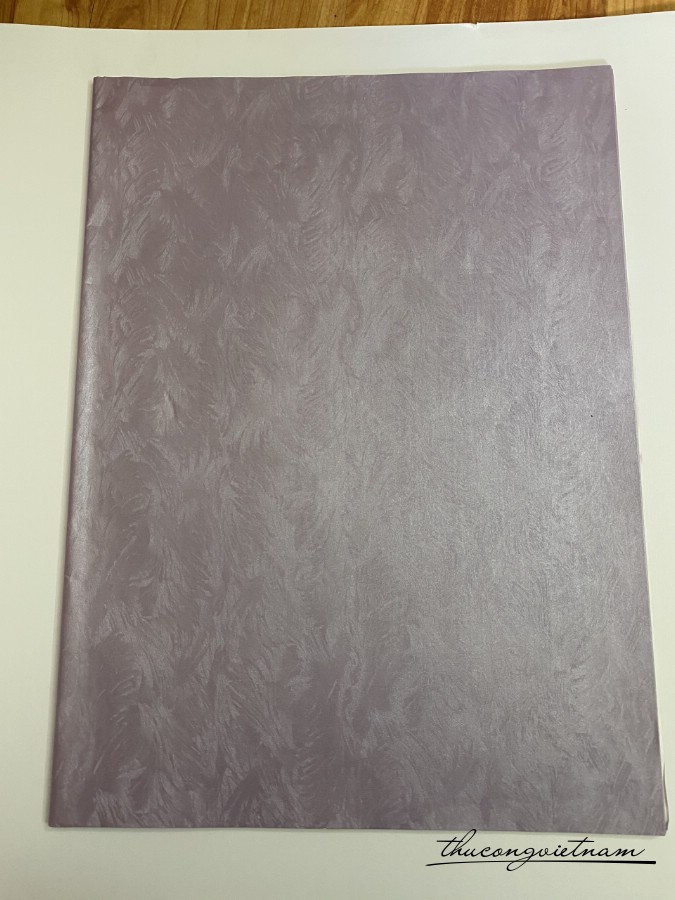 Giấy gân nổi nhũ cao cấp 50*70cm - Tím nhạt