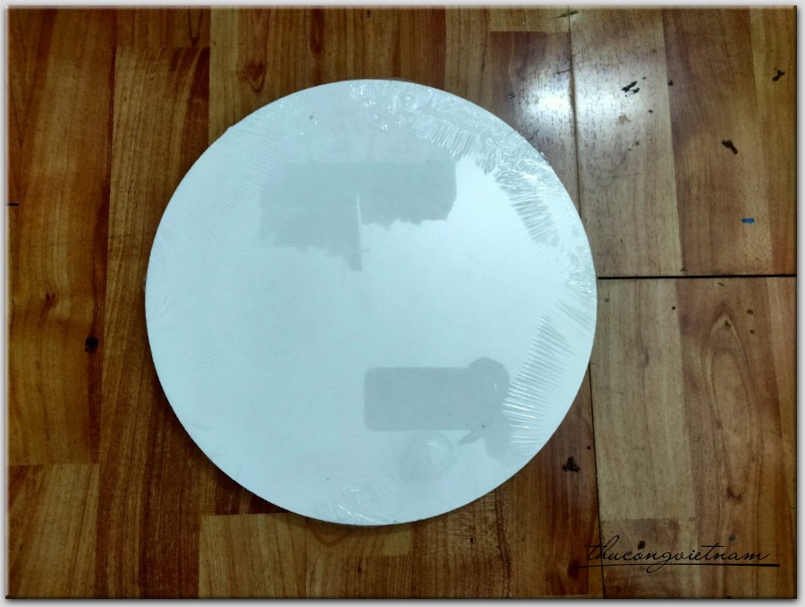 Khung tranh vải bố, vải toan tròn 30cm