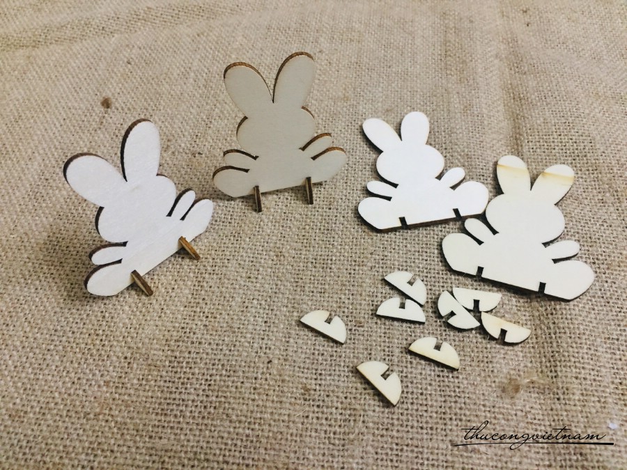 Thỏ gỗ ngồi 6*7cm ( lắp ráp)