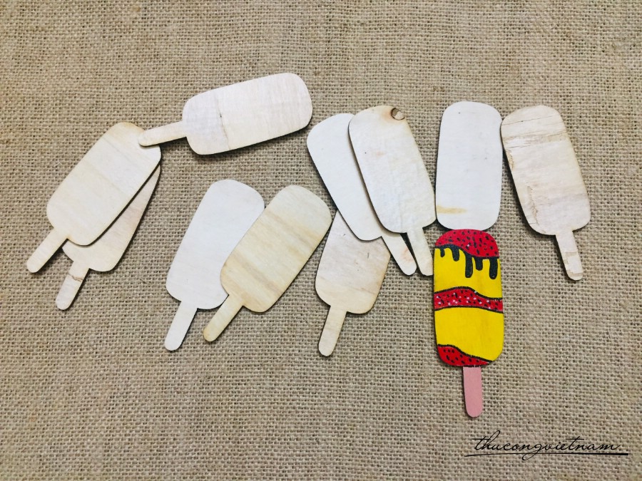 Thẻ gỗ trơn que kem kiểu 3 - 10cm