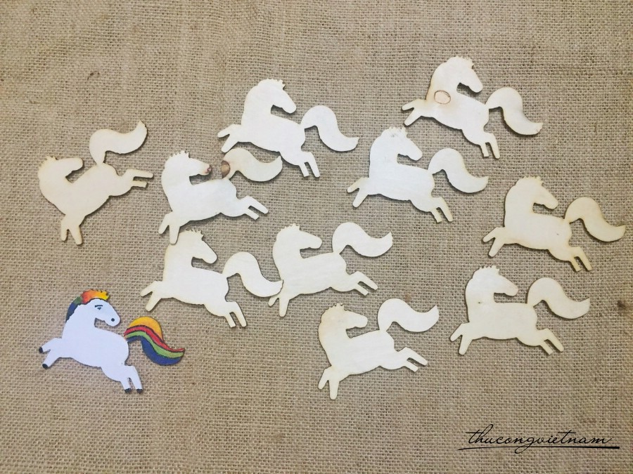 Thẻ gỗ trơn ngựa Pony - 10cm