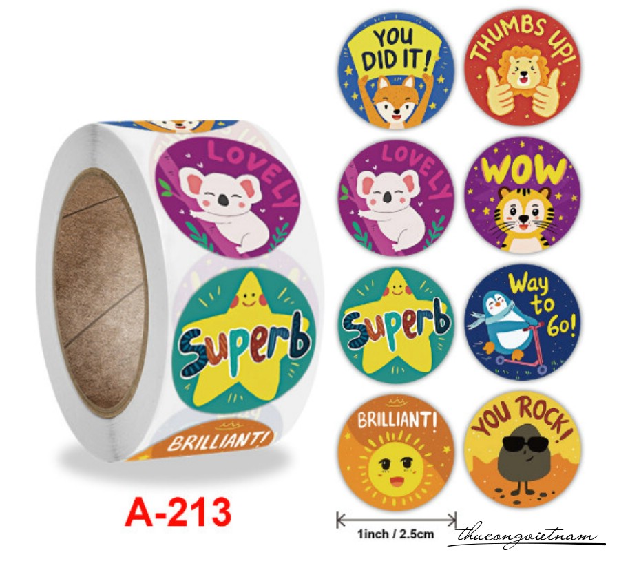 Sticker khen thưởng , động lực, note (500 tem) - Mẫu A213