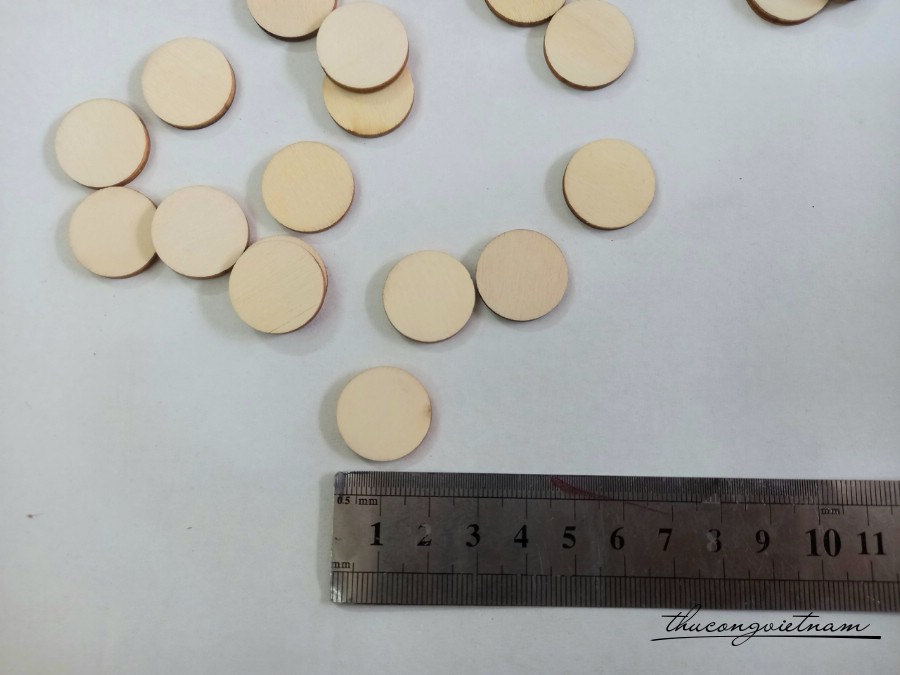 Khoanh gỗ tròn 2cm - 100 cái