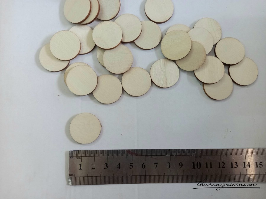 Khoanh gỗ tròn 2.5cm - 100 cái