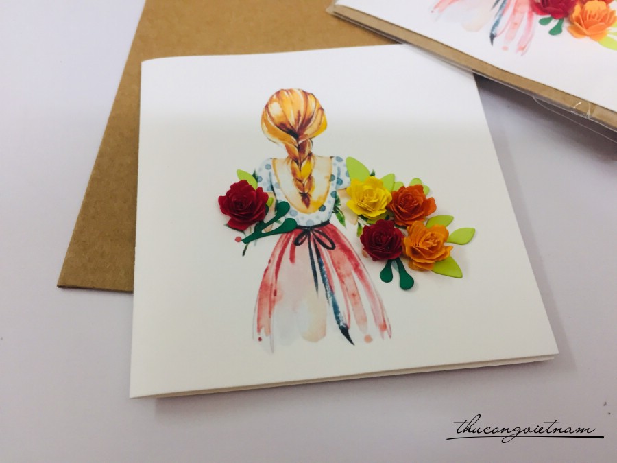 Thiệp quilling 10*10cm - M2