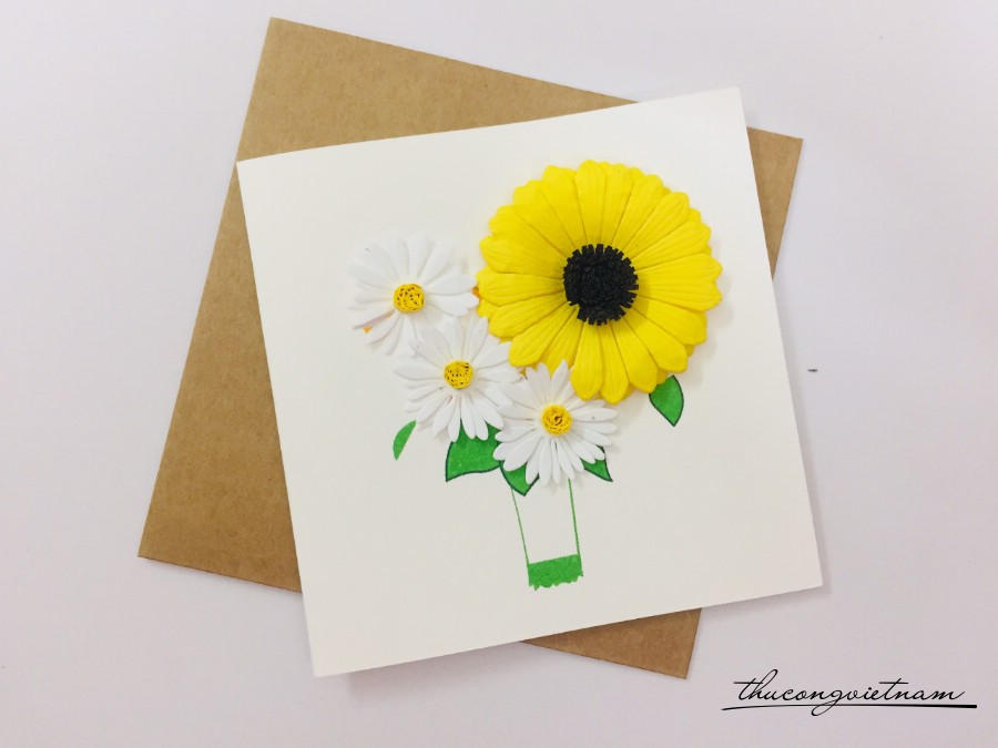 Thiệp quilling 10*10cm - M3