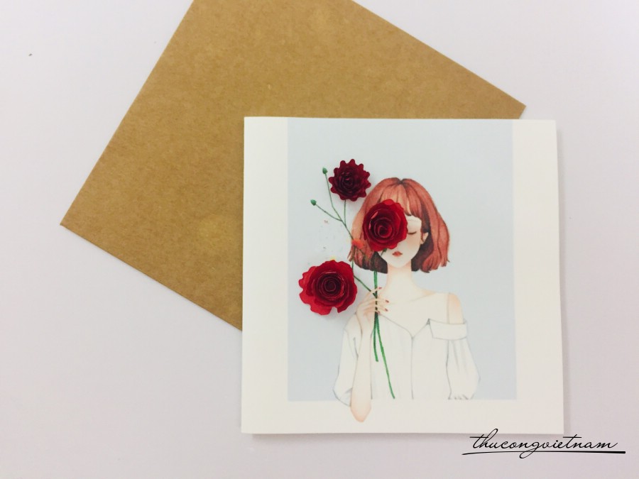 Thiệp quilling 10*10cm - M4