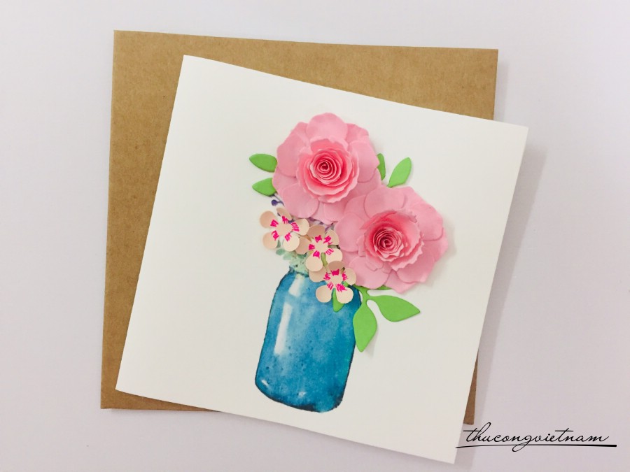 Thiệp quilling 10*10cm - M5