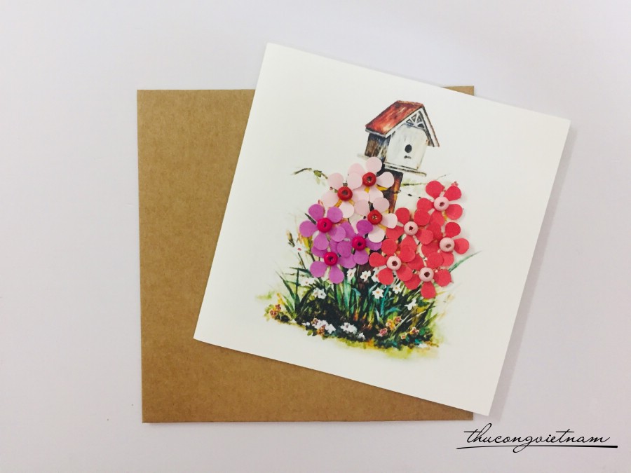 Thiệp quilling 10*10cm - M6