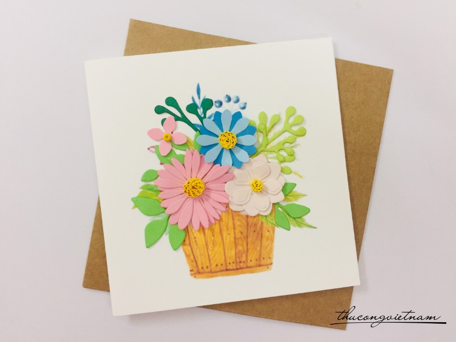 Thiệp quilling 10*10cm - M7