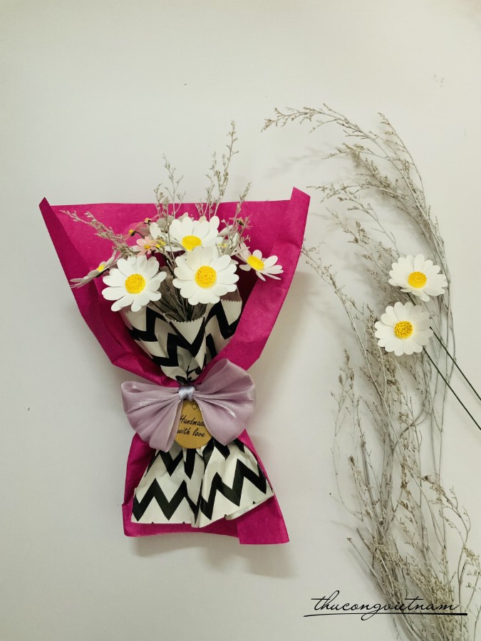 Bó hoa cúc họa mi màu trắng (16*25cm)