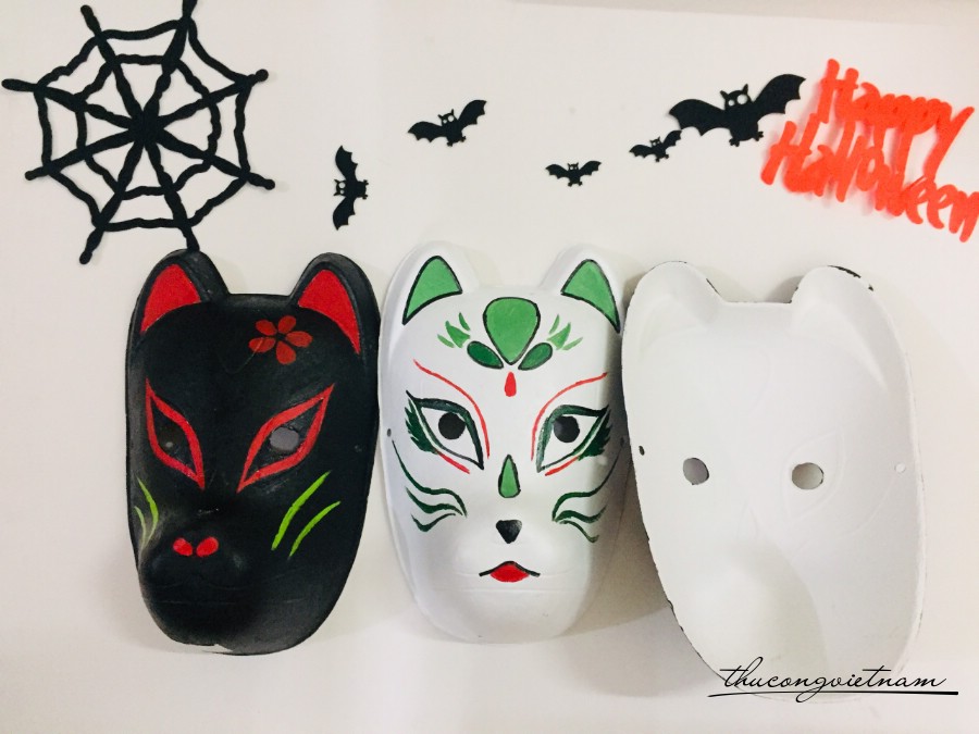 Mặt nạ giấy trang trí - Bạch Hồ ly 