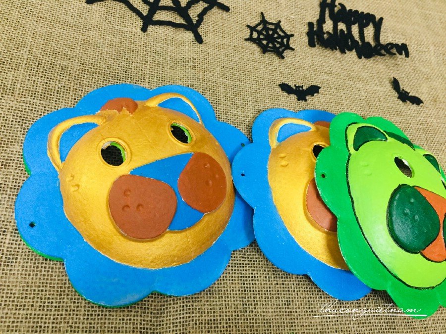Mặt nạ giấy trang trí - Sư tử xanh dương