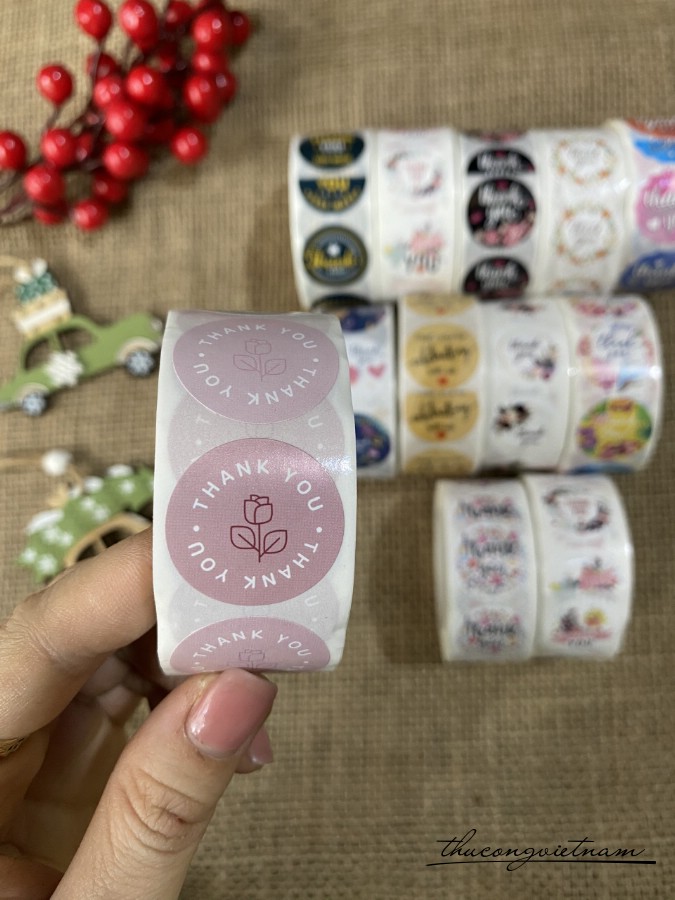 Sticker tròn Thank You (500 tem) - Mẫu 8
