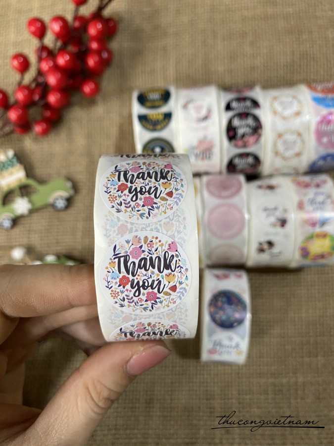 Sticker tròn Thank You (500 tem) - Mẫu 11