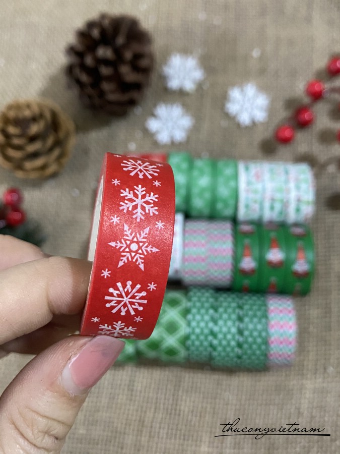 Băng keo trang trí Giáng Sinh (1.5cm*10m) - Mẫu 3