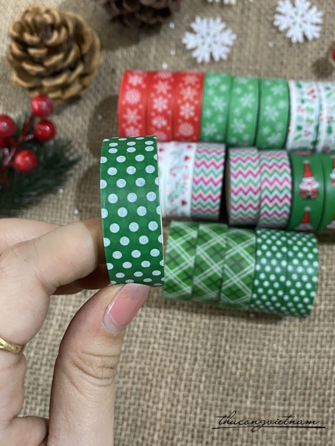 Băng keo trang trí Giáng Sinh (1.5cm*10m) - Mẫu 7