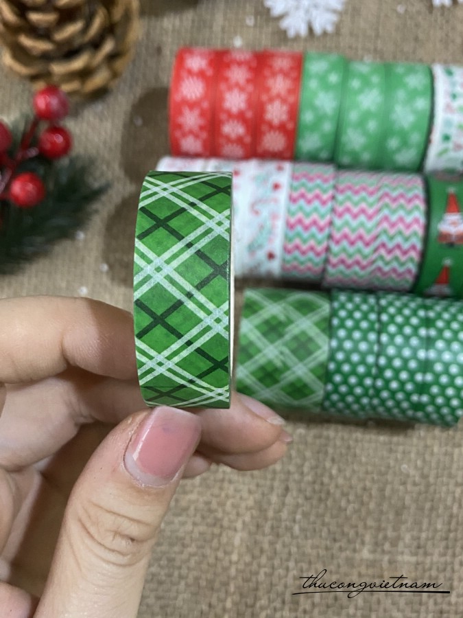 Băng keo trang trí Giáng Sinh (1.5cm*10m) - Mẫu 8