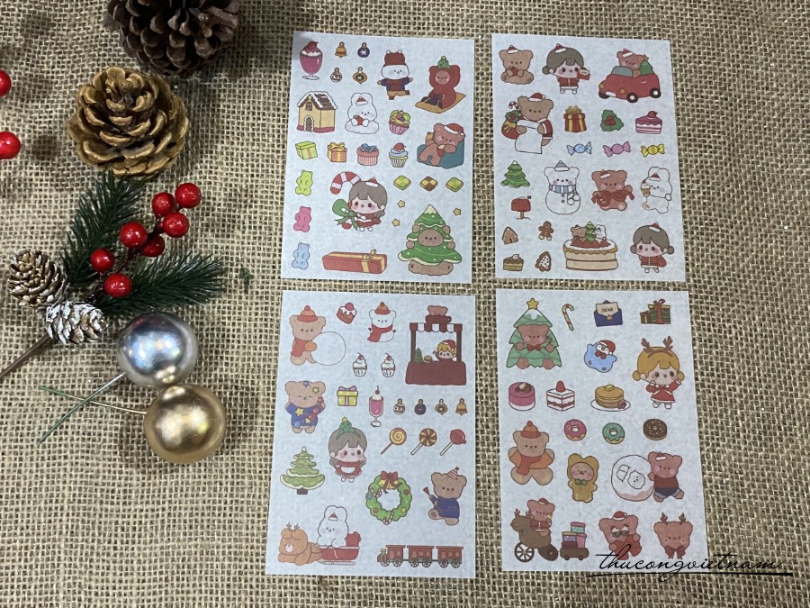 Bộ 4 tấm Sticker Giáng Sinh - Mẫu 2