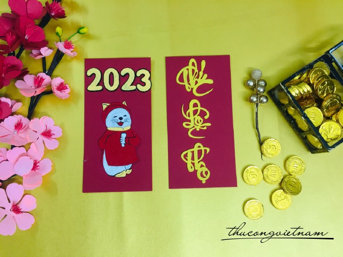 Set 2 bao lì xì nỉ mẫu 5