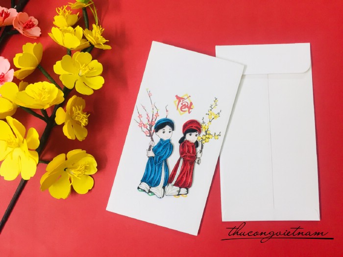 Bao lì xì quilling 9*16.5cm - Mẫu 3