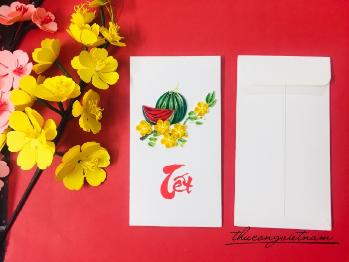 Bao lì xì quilling 9*16.5cm - Mẫu 5