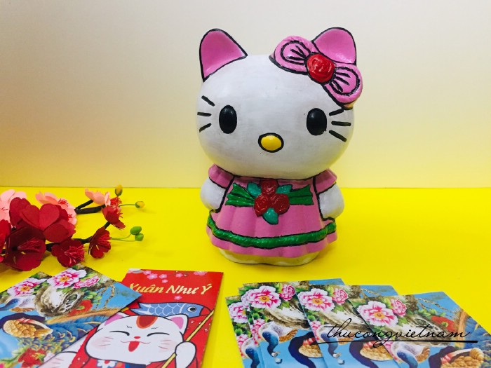 Heo đất Mèo Kitty hồng (20*14cm)
